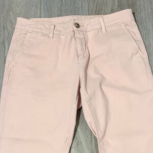 Women's Ag Adriano Goldschmied Pink Pastel Cotton Twill Chino Pants - SIZE 25